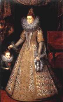 弗蘭斯 普佈斯 Portrait of Isabella Clara Eugenia of Austria with her Dwarf 弗蘭斯 普佈斯 Portrait of Isabella Clara Eugenia of Austria with her Dwarf